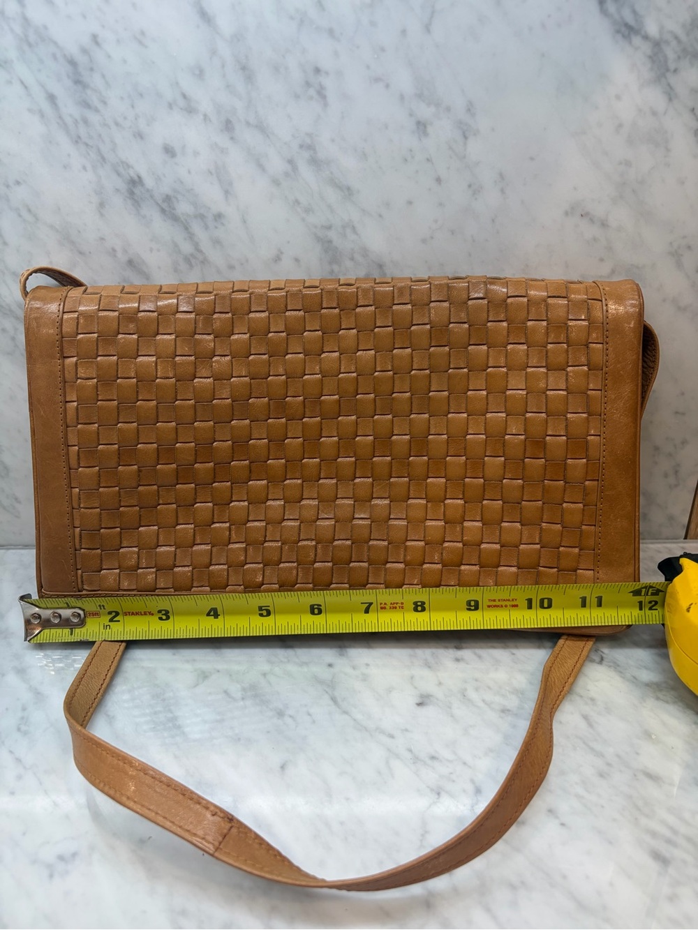 Vintage Bloomingdale’s Made in Italy Woven Leather Shoulder Bag Clutch - Picture 10 of 11
